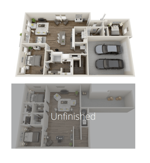 Floor plan for 2 beds, 2 baths, 3001 sqft